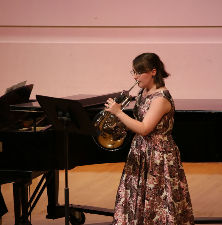 French horn and viola players take the stage The Equinox