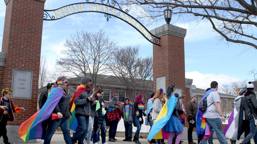 The Keene State College Pride Parade occurred on Saturday, April 7 down Appian Way from 12 p.m. to 2 p.m. Allies, Keene community members and other individuals marched to celebrate the LGBTQ+ community. See the full story “KSC students celebrate their pride” on B2.