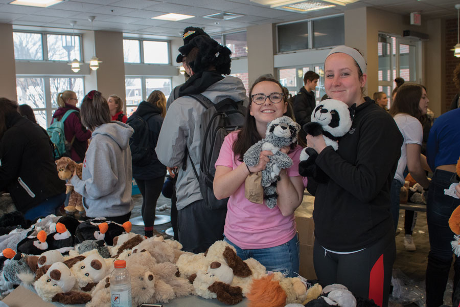 On Monday, April 16, Keene State College students created stuffed animals on the first floor of the L.P. Young Student Center. The event lasted from 11 a.m. to 2 p.m. and was put on by the Student Activities Council. The stuff-a-plush event is just one of many events SAC is putting on this week leading up to the spring concert on Friday evening. The event was put on to give students more oppurtunities to take part in the events that SAC puts on.