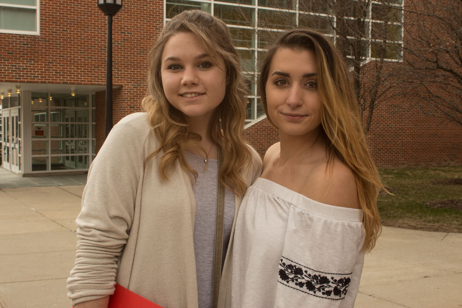 “The pros so far is that it’s close to home [and] everyone seems so nice here. The only con is [that] the dining hall closes at 8 p.m..” - Hailey (right)
